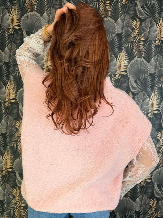 Pull Rosée Dentelle