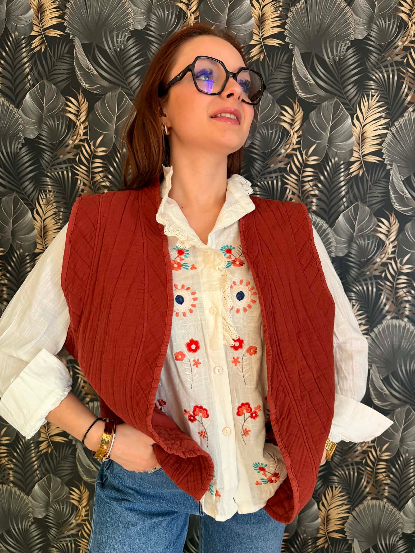 Gilet matelassé Terracotta Douceur