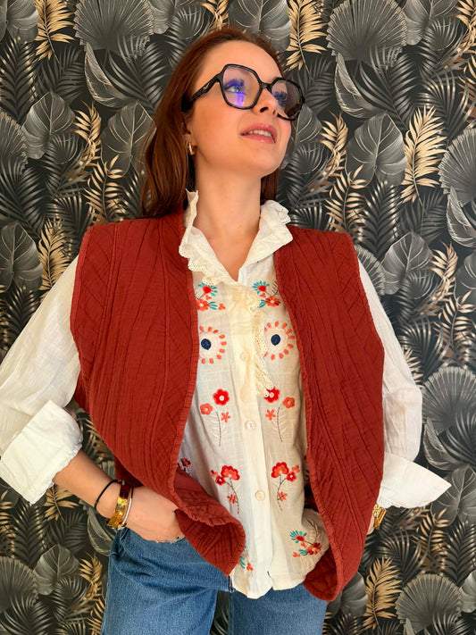 Gilet matelassé Terracotta Douceur