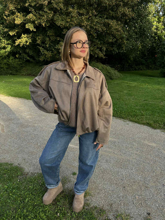 La veste tendance en Taupe !