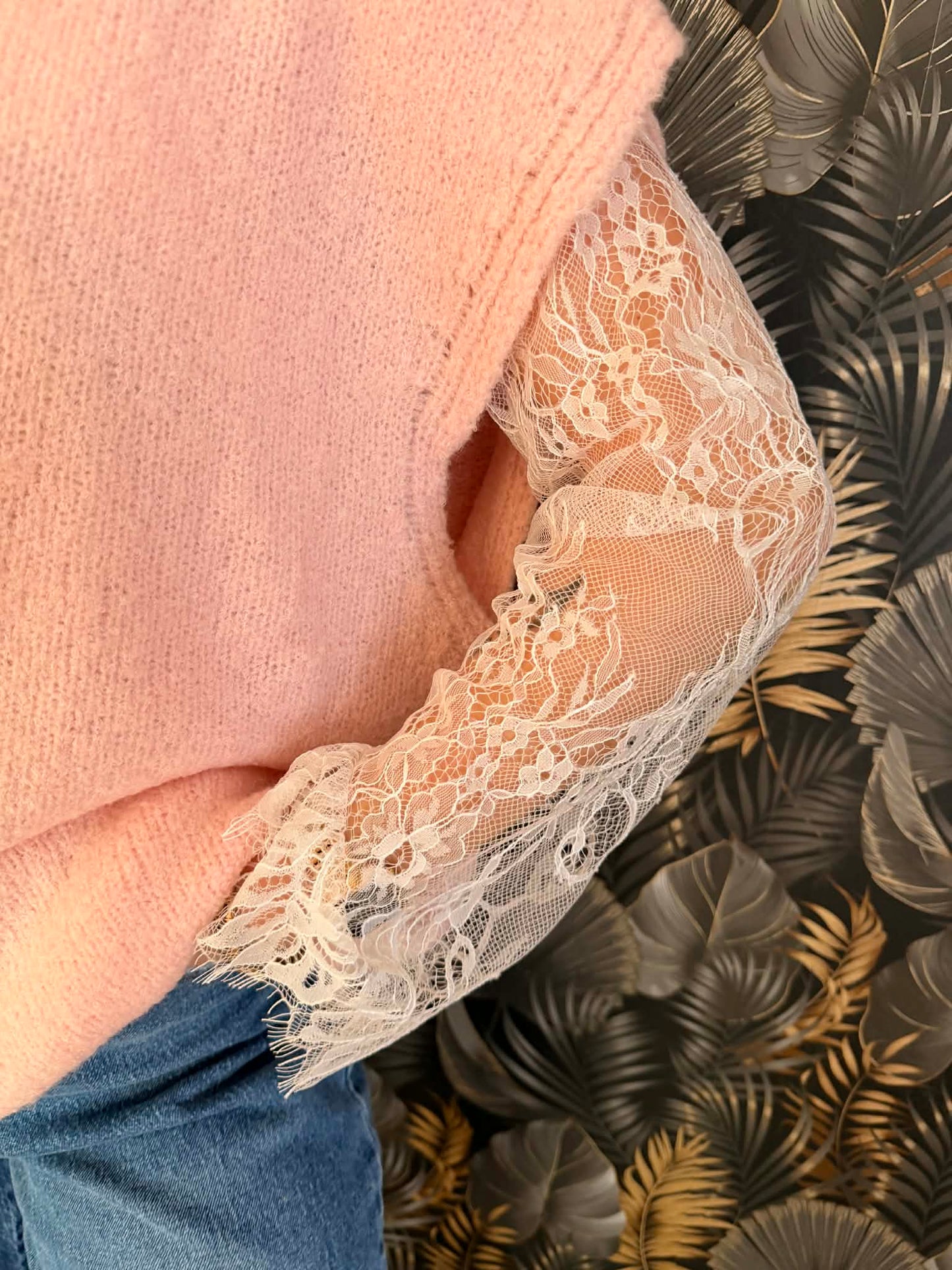 Pull Rosée Dentelle
