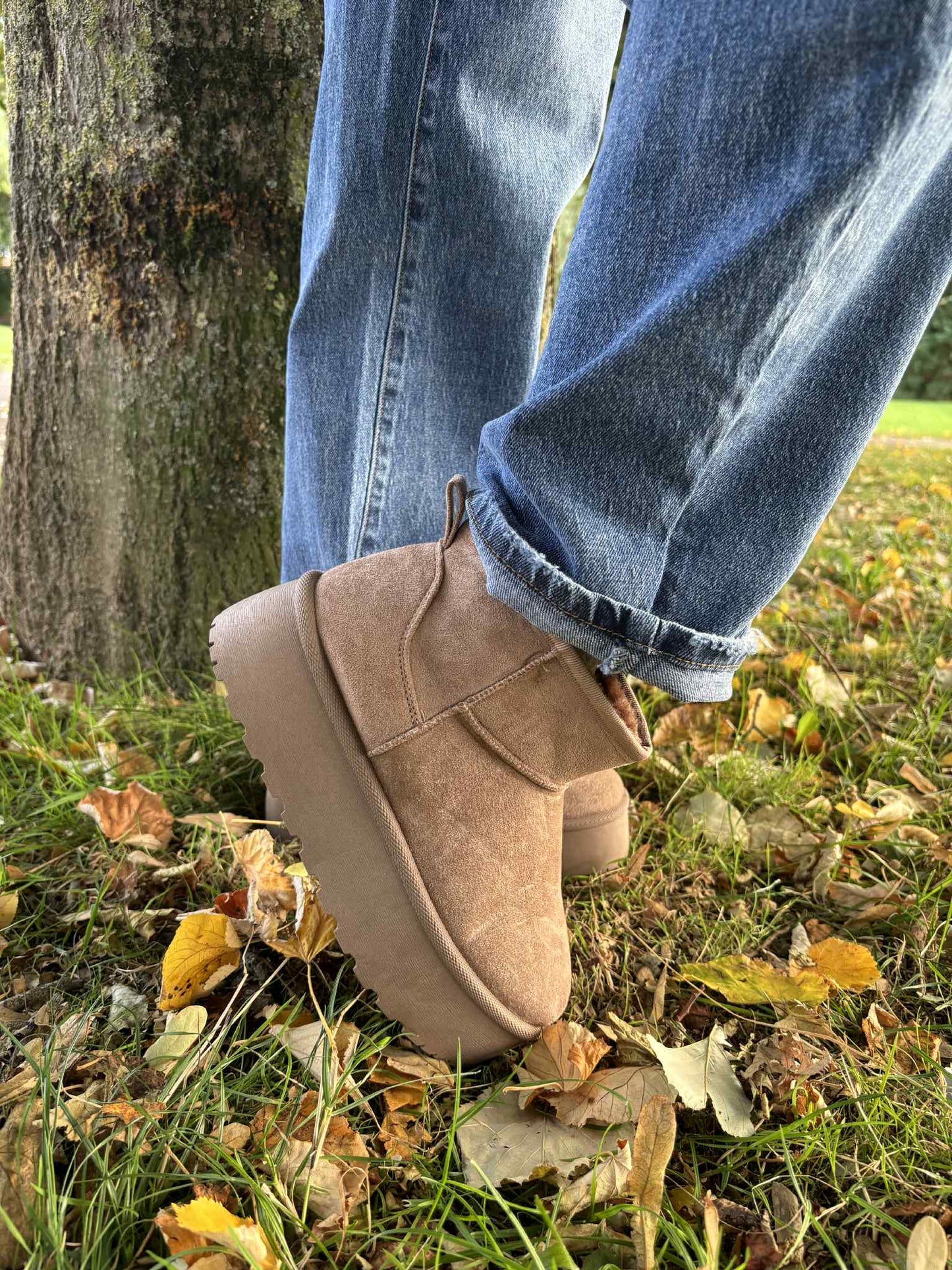 Bottines Taupe hautes fourrées