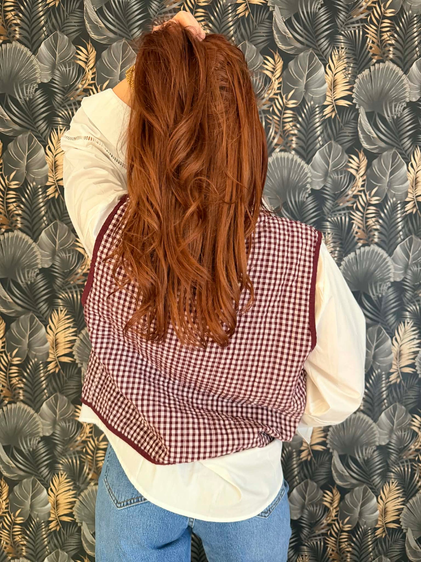Gilet sans manches à carreaux Camille