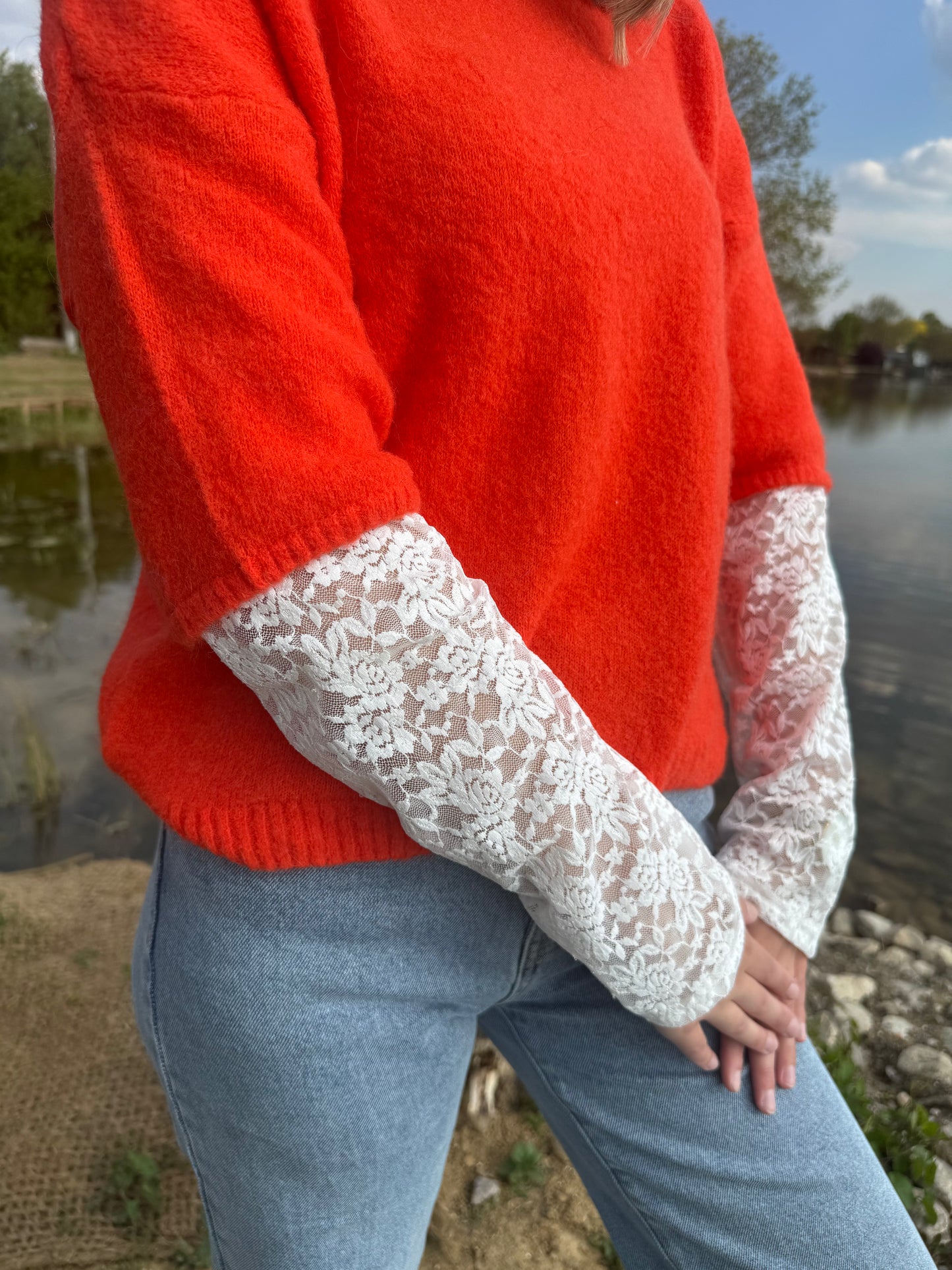 Pull à dentelle Lucie
