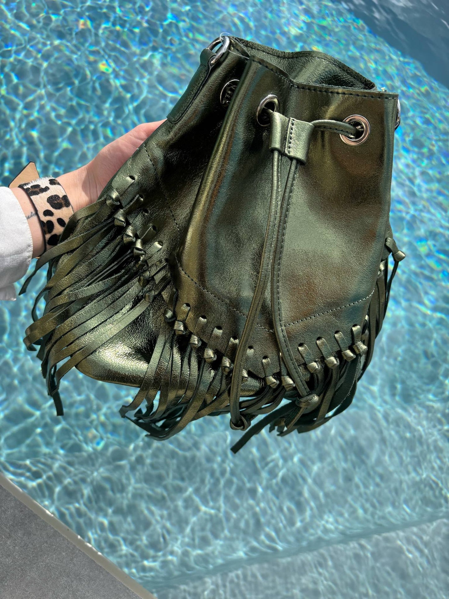 Sac métallisé à Franges